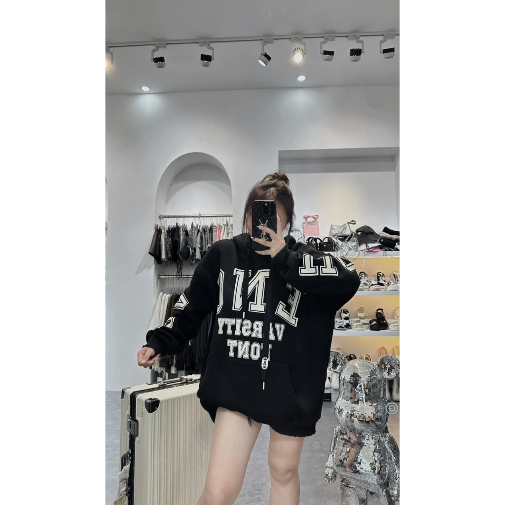 Áo Hoodie Nam Nữ , Áo Hoodie ÚNISEX In Chữ ENG Dây Mũ Bản To N18