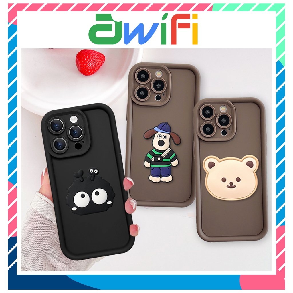 Ốp lưng iphone camera viền cao gắn hình 3D 6/6s/6plus/7/8/plus/x/xs/11/12/13/14/15/pro/max/plus/promax - Awifi Case S1-2