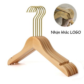 Móc Gỗ Vàng Treo Quần Áo KTN Trẻ Em 32cm (10 móc)
