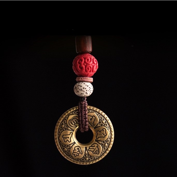 Móc khóa chú bình an bằng Đồng Tây Tạng biểu tượng Phật Giáo mang lại bình an 💕FREESHIP 50k💕 - Những Điều Bình An