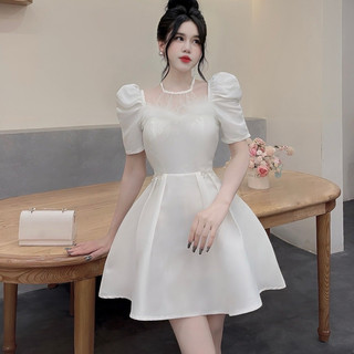 Váy Tapta Lưới Yếm Phối Lông Eo Đá