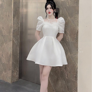 Váy Tapta Lưới Yếm Phối Lông Eo Đá