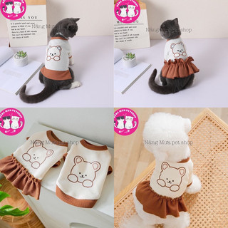 Áo cho chó mèo/ váy cho chó mèo/ áo đôi hình gấu cute