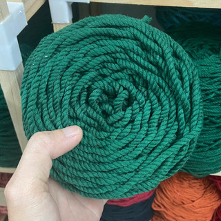 [HÌNH THẬT] 0.5kg dây thừng macrame xoắn màu xanh Noel 3mm cotton làm rèm macrame, đan móc túi xách
