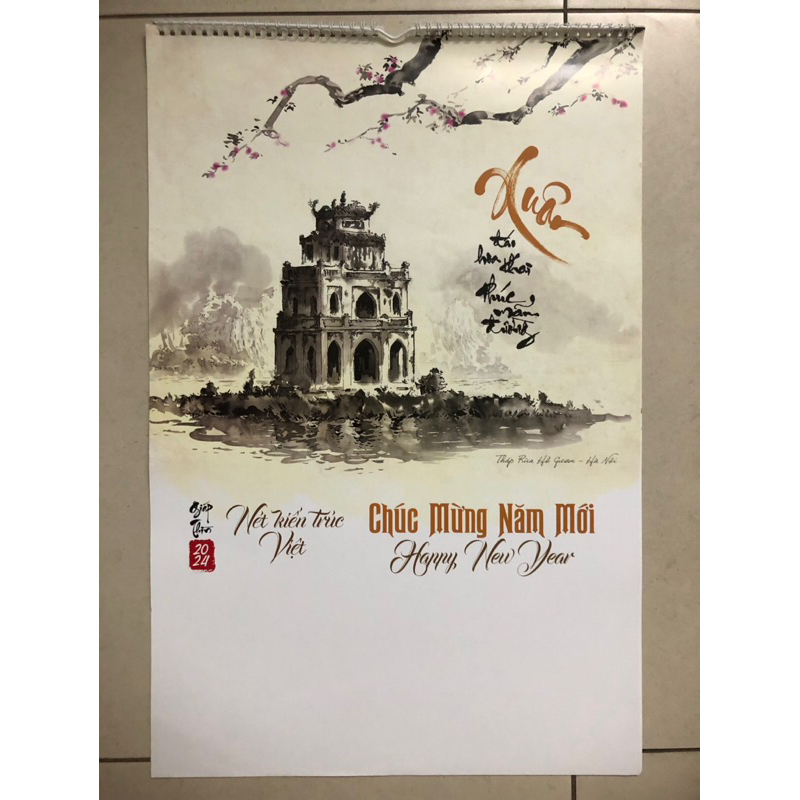 lịch 7 tờ 2024 phong cảnh Hà Nội bìa 68k