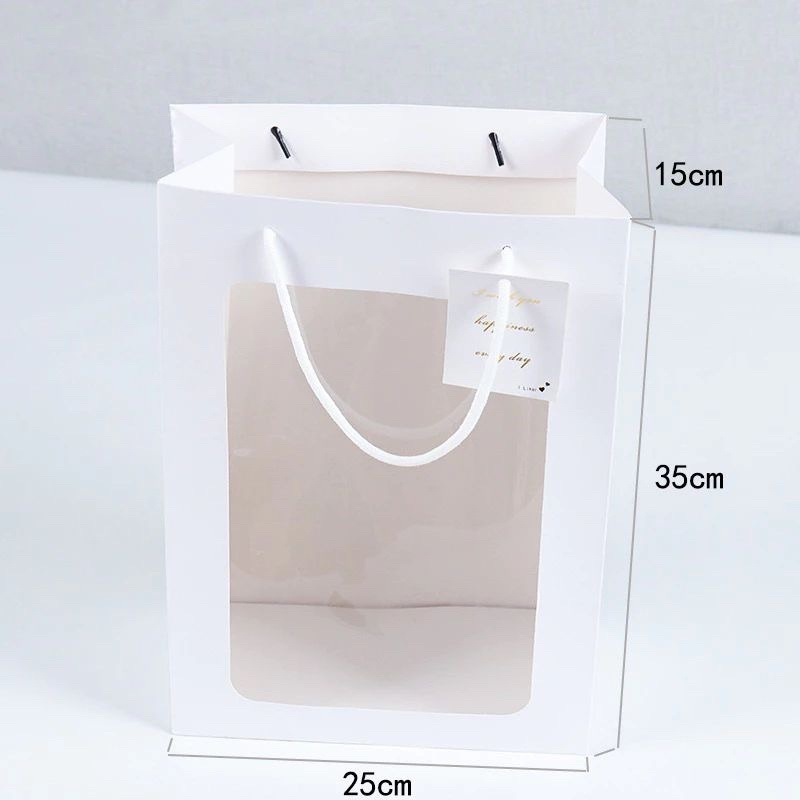 Túi giấy mặt kính đựng hoa,quà,túi giấy kraff