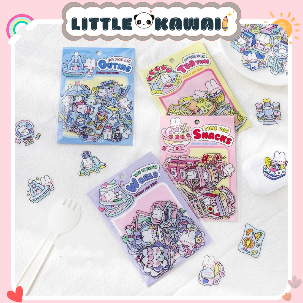 Set 40 miếng sticker hình dán thỏ dễ thương