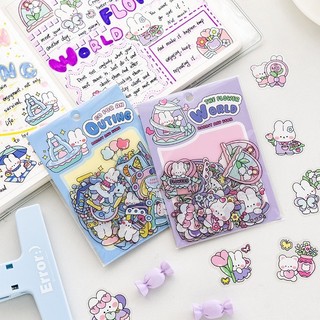Set 40 miếng sticker hình dán thỏ dễ thương