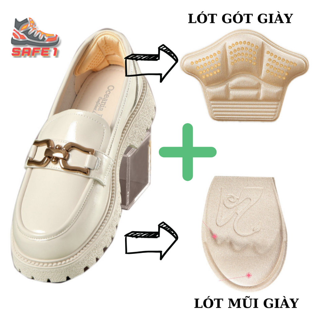 Các loại lót giày giảm size (chống rộng). Giải pháp chống giày bị rộng gồm lót mũi giày và lót gót gót giày êm chân