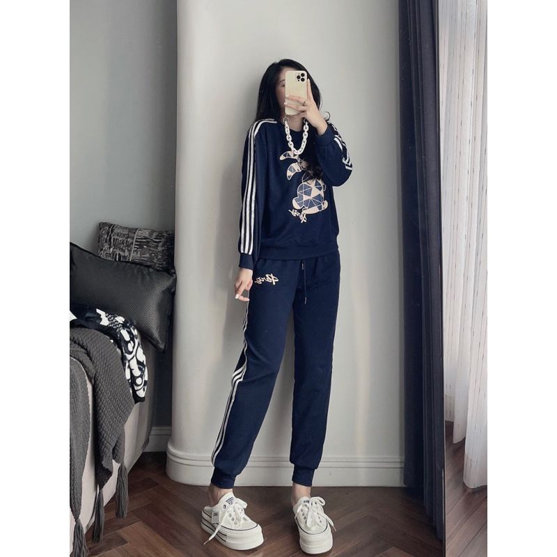 BỘ NỈ HÌNH THỎ MÀU THAN