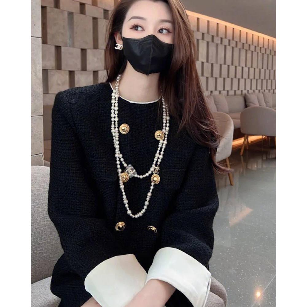 Váy dạ tuyt tay pha trắng Eclipse Clothing