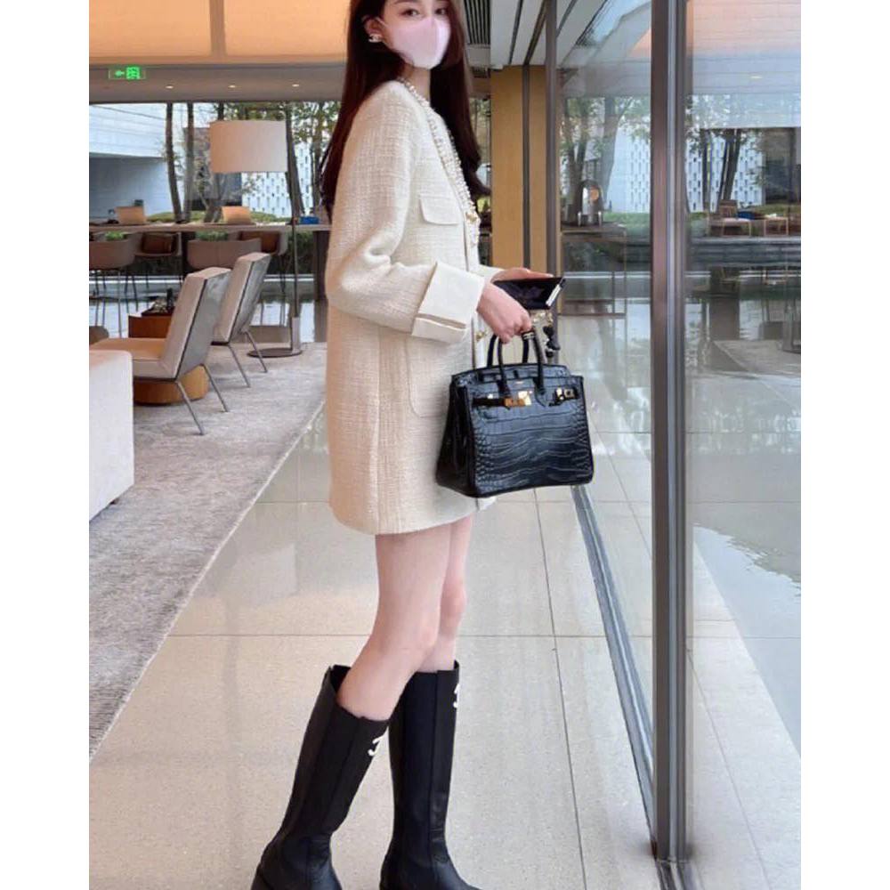 Váy dạ tuyt tay pha trắng Eclipse Clothing