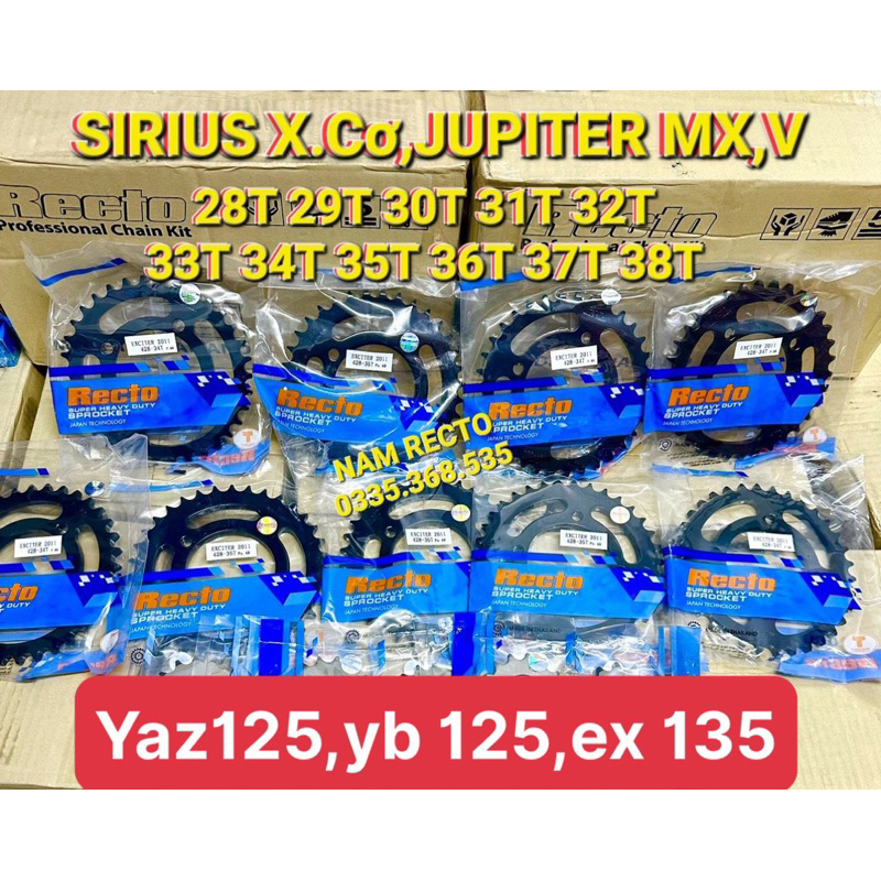Dĩa sau exciter 135,sirius x.cơ,jupiter x.cơ 28T 30T 32T 33T 34T 35T 36T 37T 38T 39,40,41,42,43,44,45 Nhông 14T 15T 16T