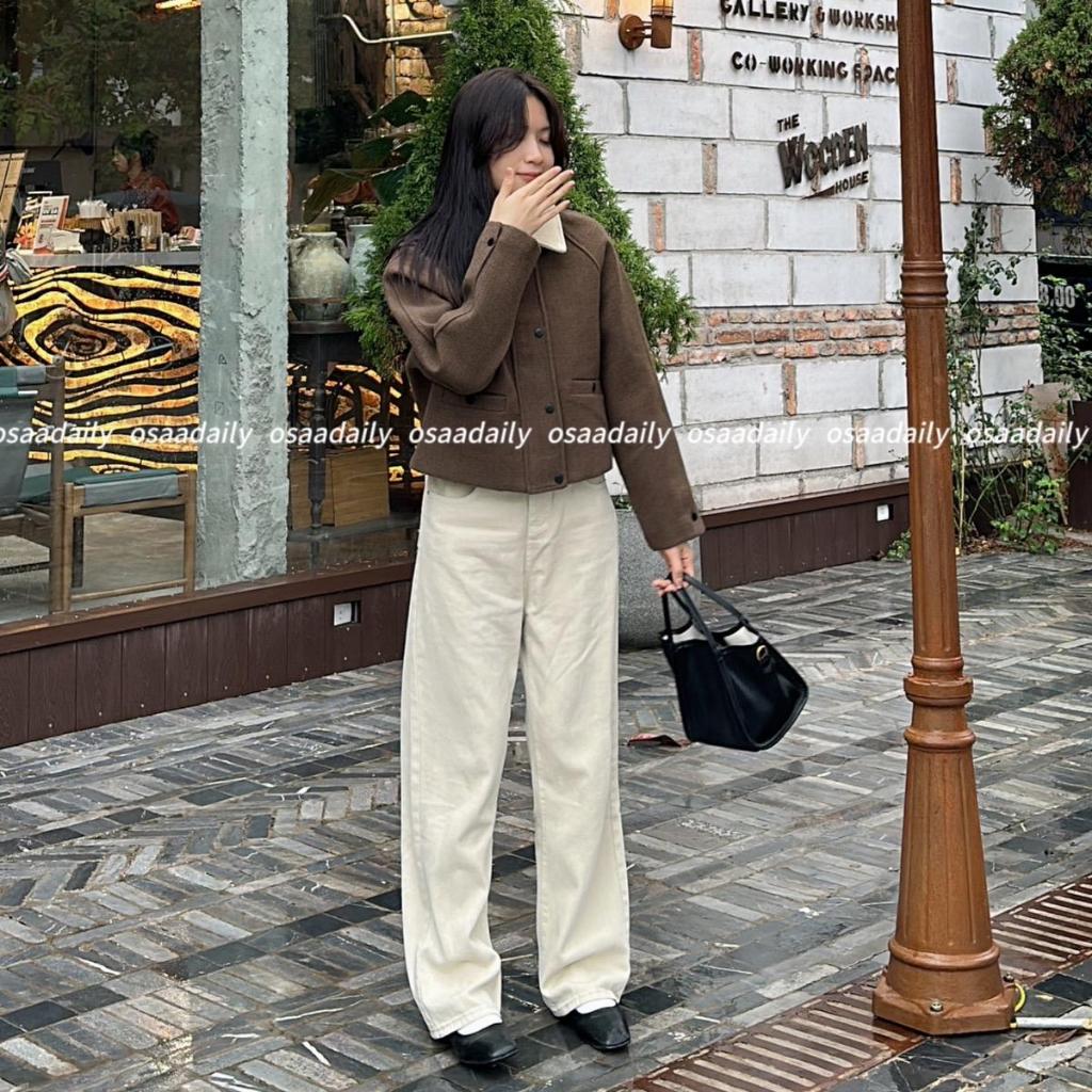 Quần jean kaki dáng suông hàng QCCC CiCi - OSAA DAILY