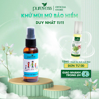 Xịt khử mùi nón bảo hiểm PUREVESS 100% thiên nhiên giúp mũ bảo hiểm thơm mát, an toàn cho sức khỏe 50ml,100ml