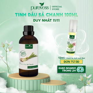 Tinh dầu sả chanh Purevess giúp thơm phòng, thư giãn và đuổi muỗi 100ml