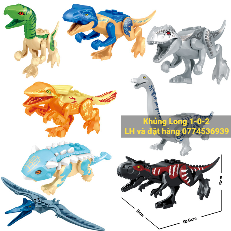 Đồ Chơi Khủng Long Pyoraptor Màu Cam Nhạt Size Nhỏ dài 12cm x cao 8cm