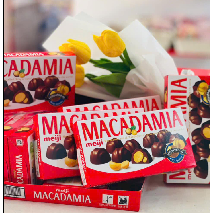 Socola Meiji Macadamia Macca Nội Địa Nhật 64G/Hộp 9 Viên