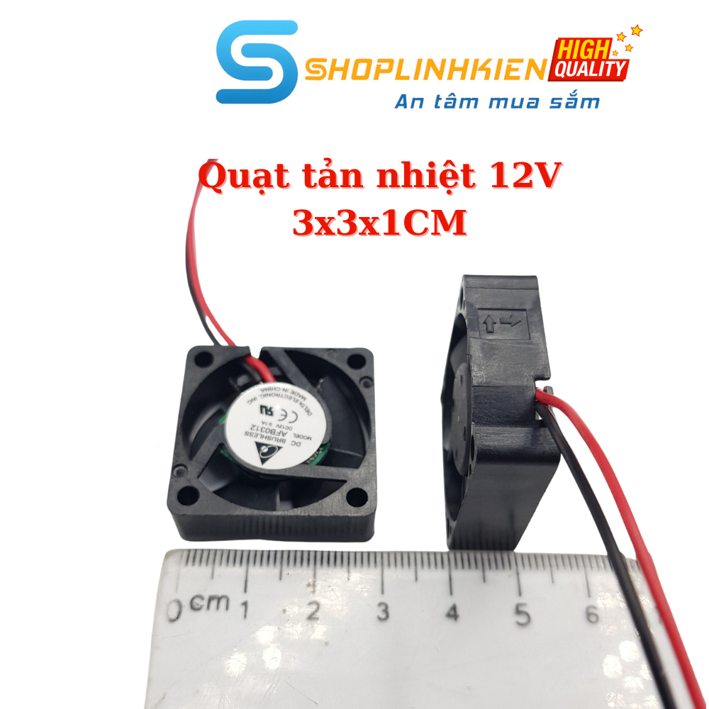 Quạt Tản Nhiệt 12V 3CM 3x3x1CM 3010-12V quạt 3Cm chạy êm -Shoplinhkienm2m