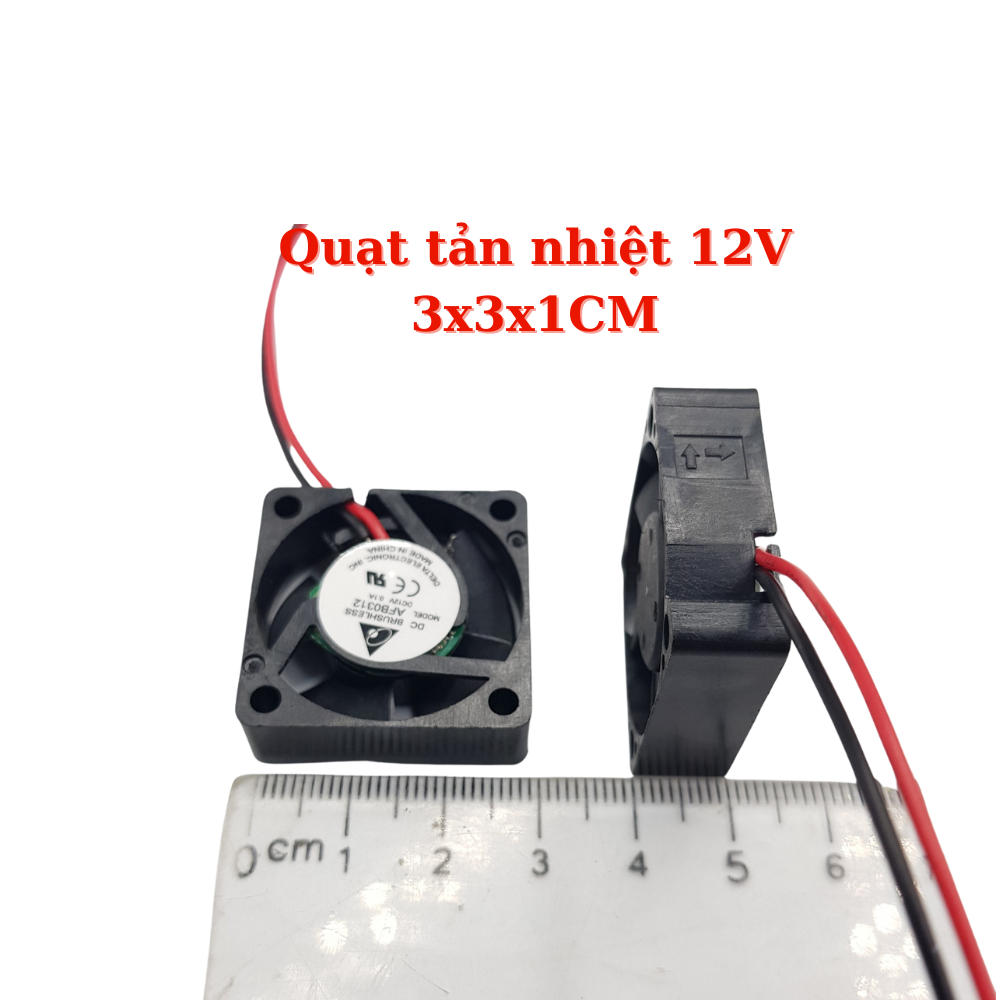 Quạt Tản Nhiệt 12V 3CM 3x3x1CM 3010-12V quạt 3Cm chạy êm -Shoplinhkienm2m