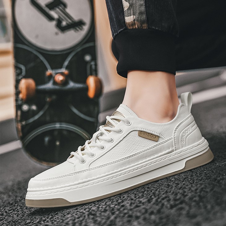 Giày Nam Da Bò Nhăn Cao Cấp 2023, Giày Thể Thao Nam Sneaker Buộc Dây, Dễ Phối Đồ