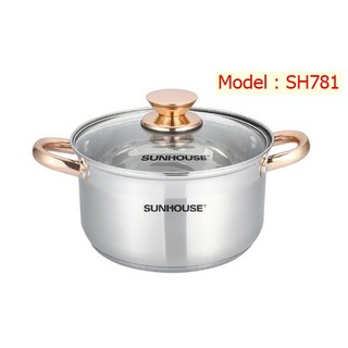 Nồi inox 5 đáy sunhouse size16-20-24 Model SH781/788 nồi inox cao cấp 5 đáy, nồi nấu bếp từ hàng chinh hãng Bếp Sunhouse