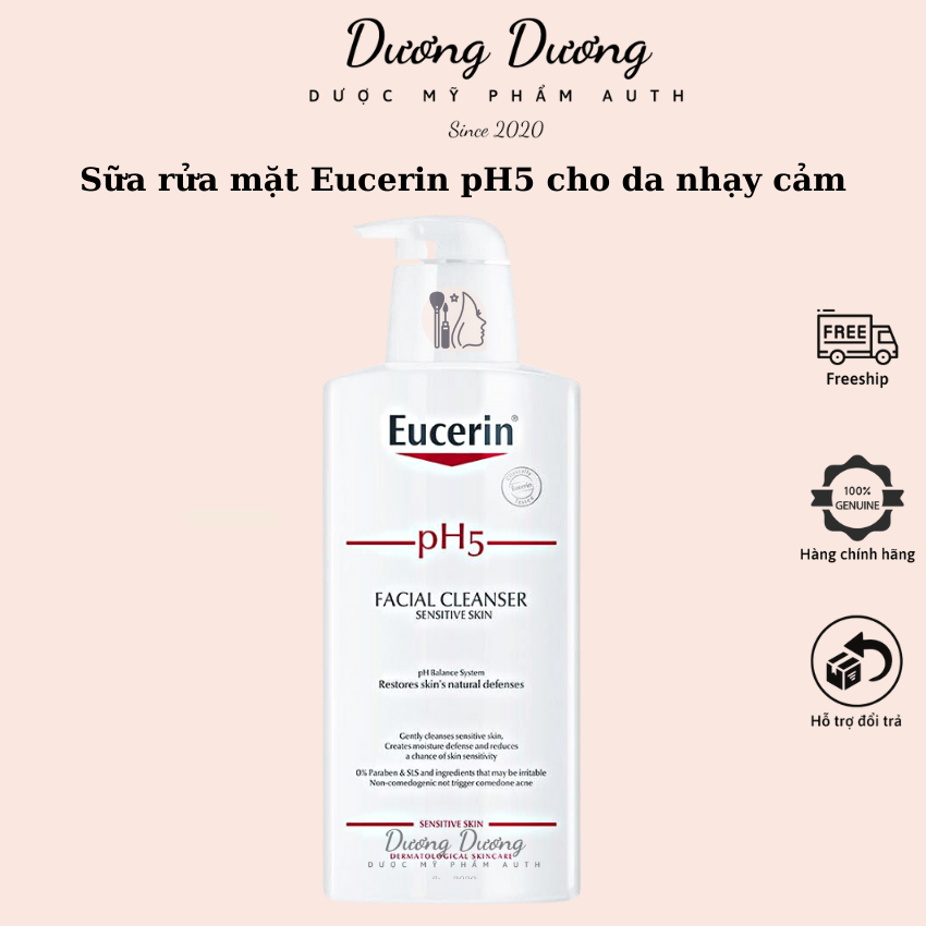 Sữa rửa mặt Eucerin pH5 Facial Cleanser không gây kích ứng cho da nhạy cảm 400ml