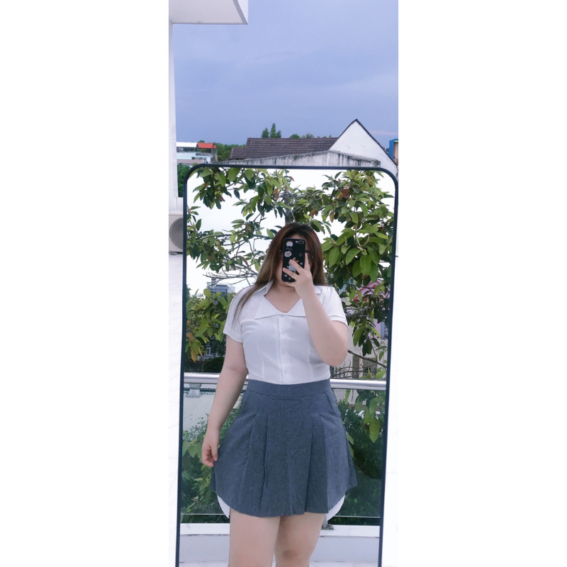 SET VÁY ÁO SƠ MI CỔ LẬT BIG SIZE 55-90kg