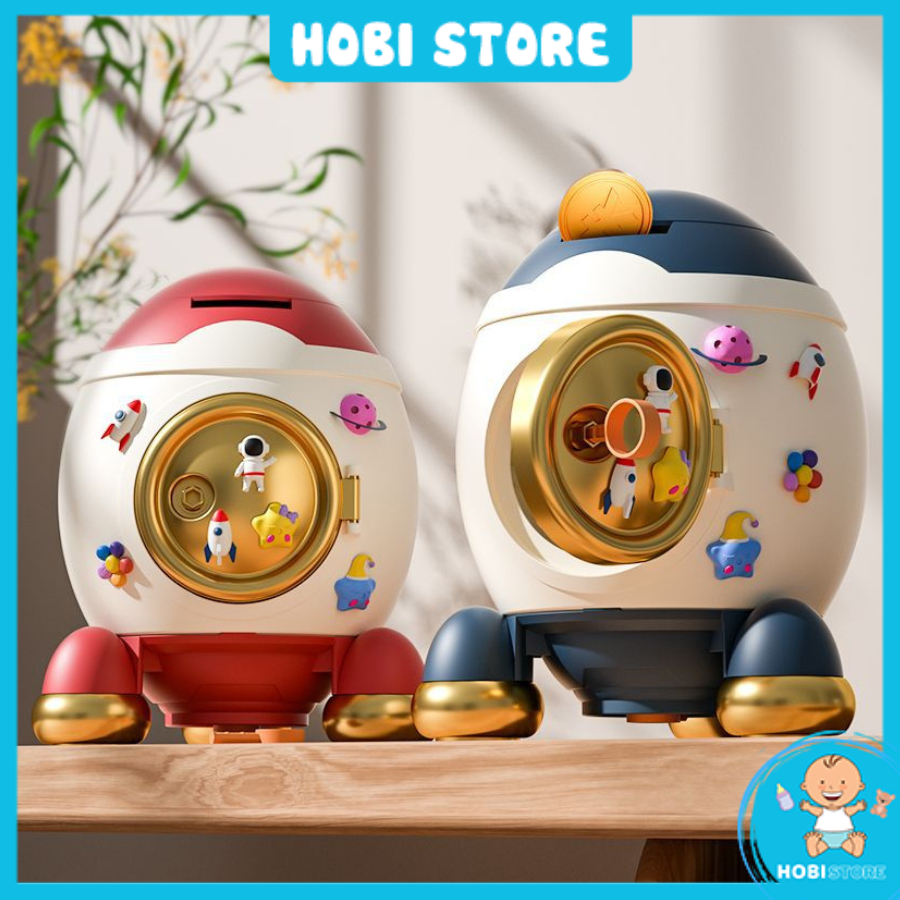 Đồ chơi ống đựng tiền tiết kiệm tàu vũ trụ tên lửa không gian ngân hàng con heo đất két mini hoạt hình quà tặng cho bé