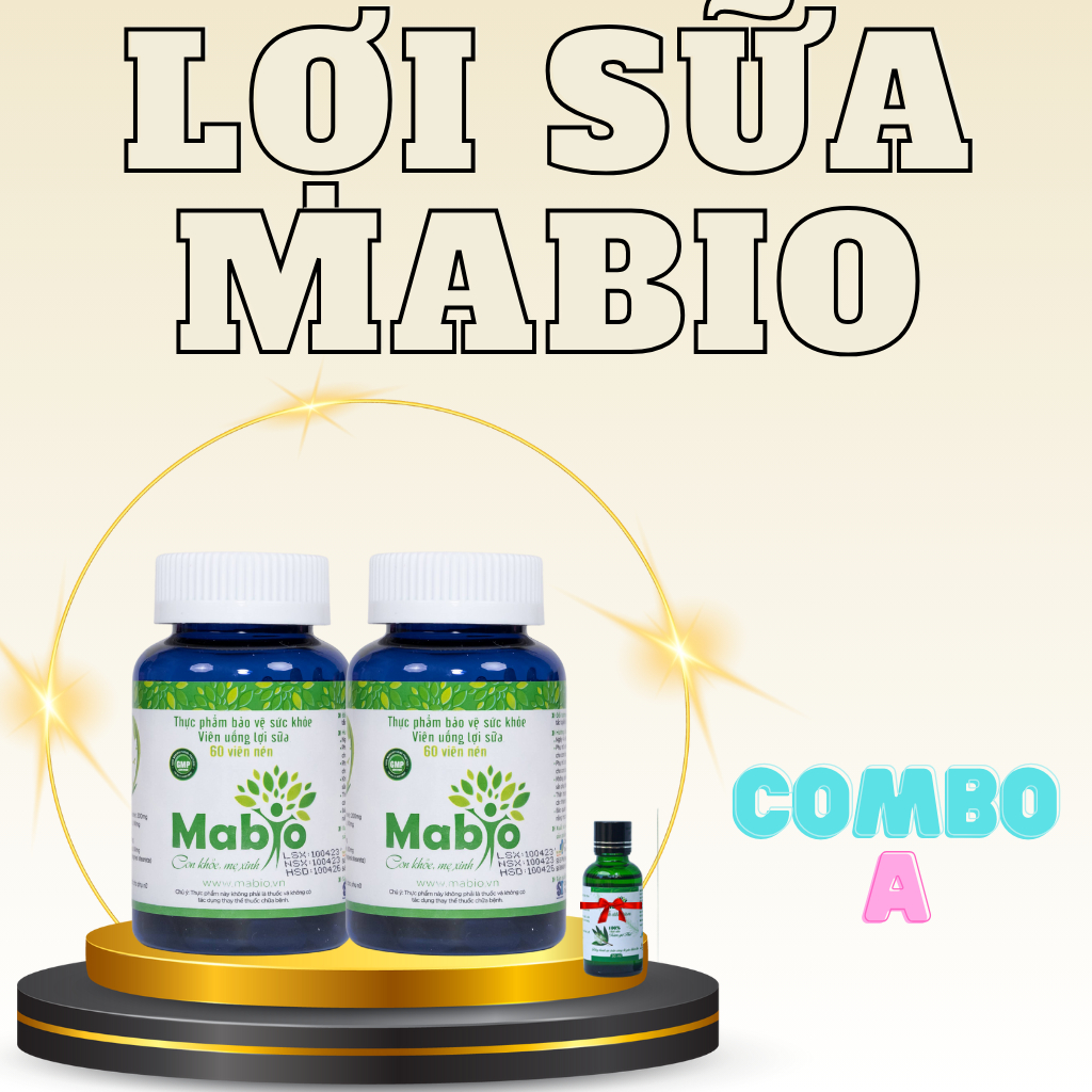 Combo A - 2 hộp viên uống lợi sữa Mabio - An toàn cho mẹ - Sữa về tràn trề