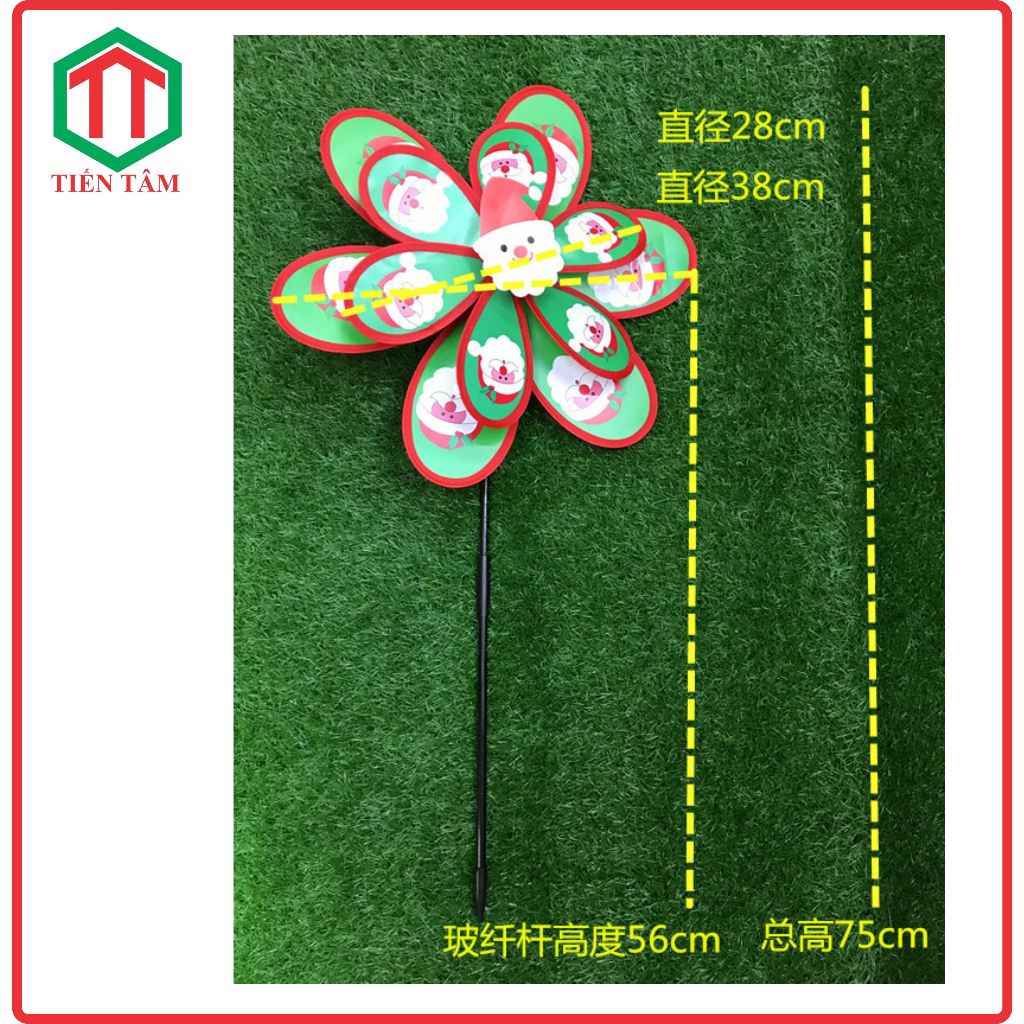 Chong chóng giáng sinh - trang trí tặng kèm keo 502 + bảng hướng dẫn ráp
