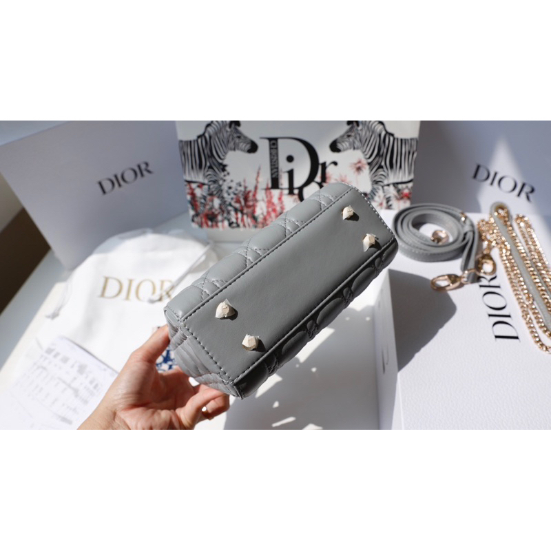 Túi quai xách Di.or lady size 17cm chất da lì tag vàng fullbox