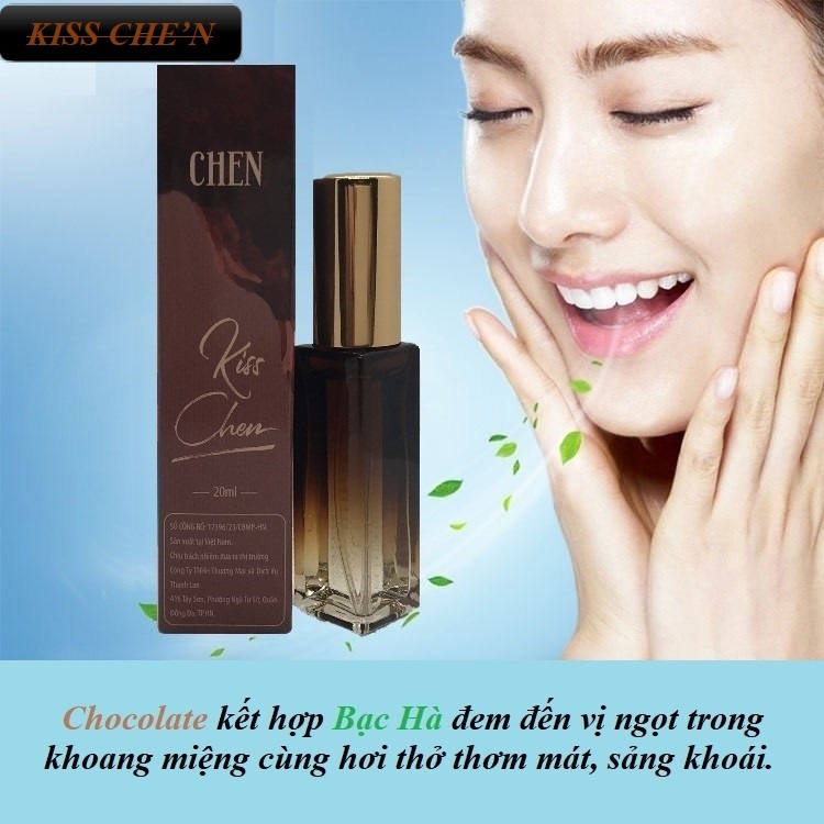 Xịt Thơm Miệng KiSS CHEN Vị ChoCoLate và Trái Cây Chai 20ml.