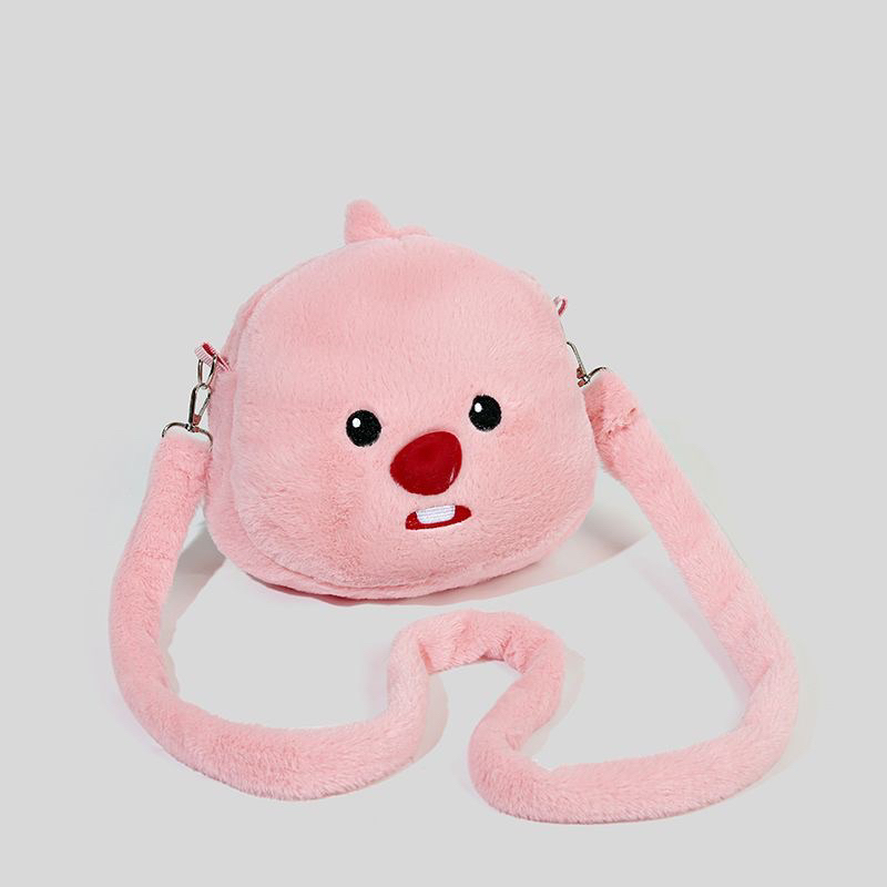 Túi đeo vai Loopy nhồi bông xinh xắn lông mịn dễ thương - Túi đeo chéo Loopy