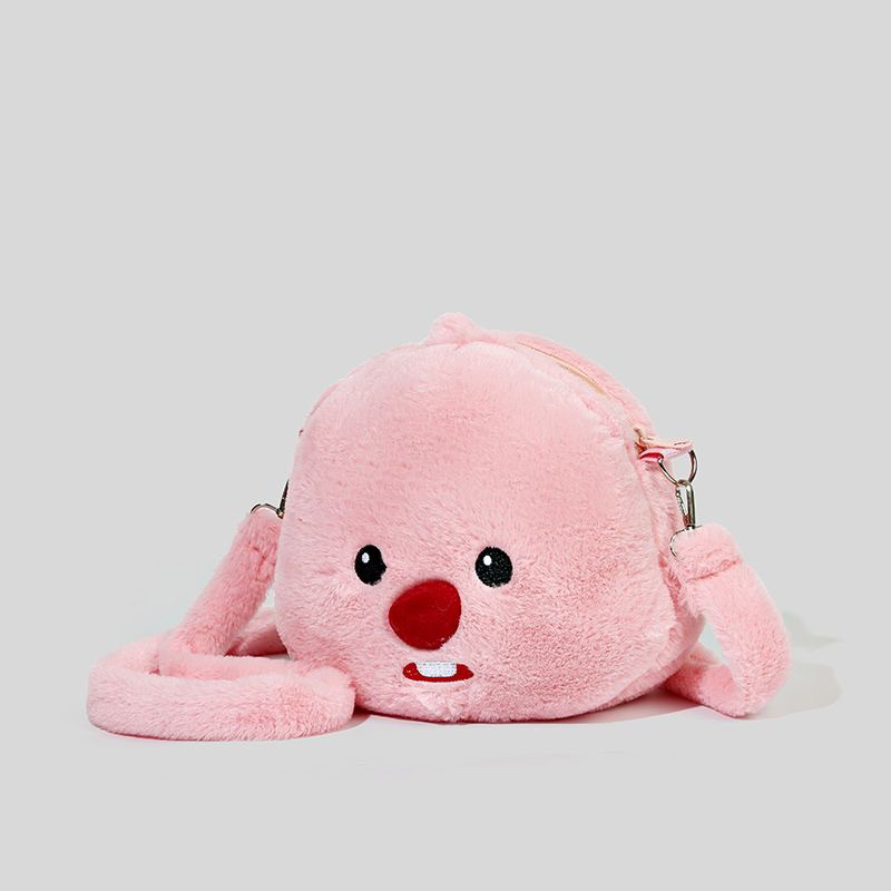 Túi đeo vai Loopy nhồi bông xinh xắn lông mịn dễ thương - Túi đeo chéo Loopy