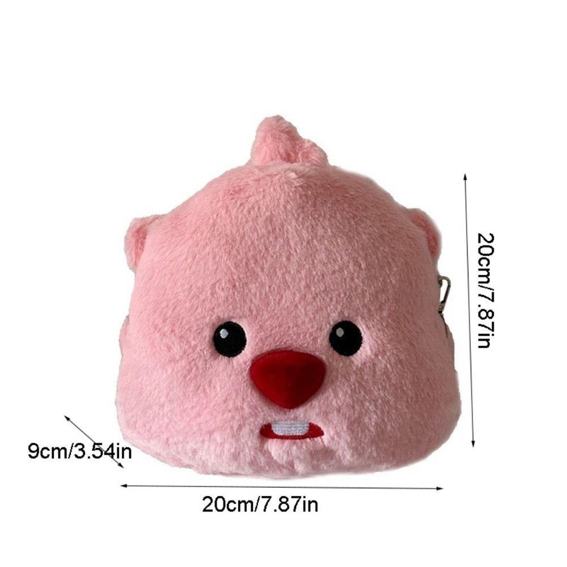 Túi đeo vai Loopy nhồi bông xinh xắn lông mịn dễ thương - Túi đeo chéo Loopy