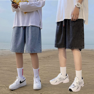 NEW Quần short jean nam nữ,quần đùi nam jeans ống rộng đen xanh unisex