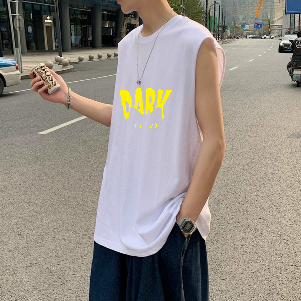 Áo 3 lỗ nam dark , off white chất cotton mát from rộng otisstore.vn
