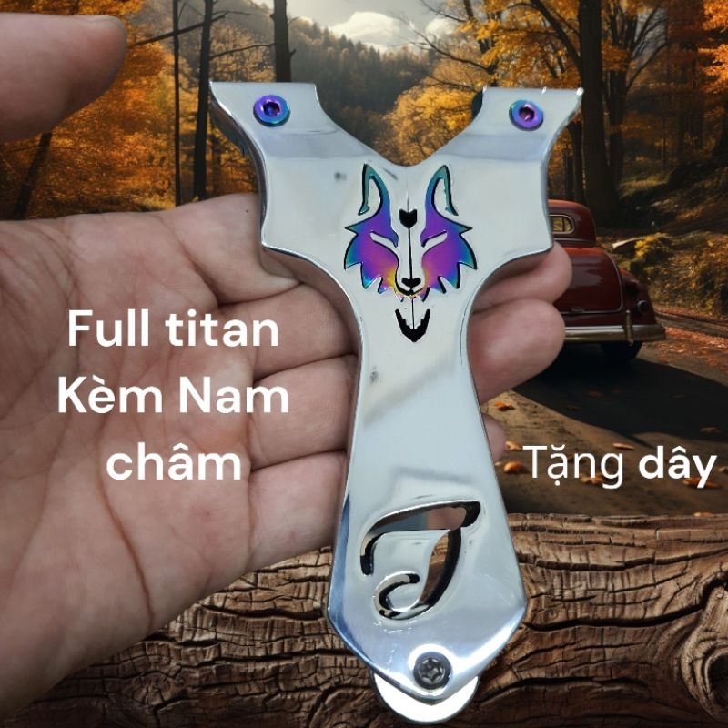 Ná J sói + logo titan + ốc titan + nam châm +  kèm 1 dây hãng + kèm  lục giác ---- lựa chọn