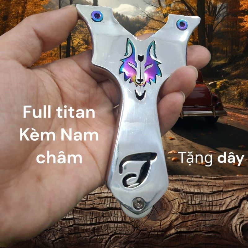 Ná J sói + logo titan + ốc titan + nam châm +  kèm 1 dây hãng + kèm  lục giác ---- lựa chọn