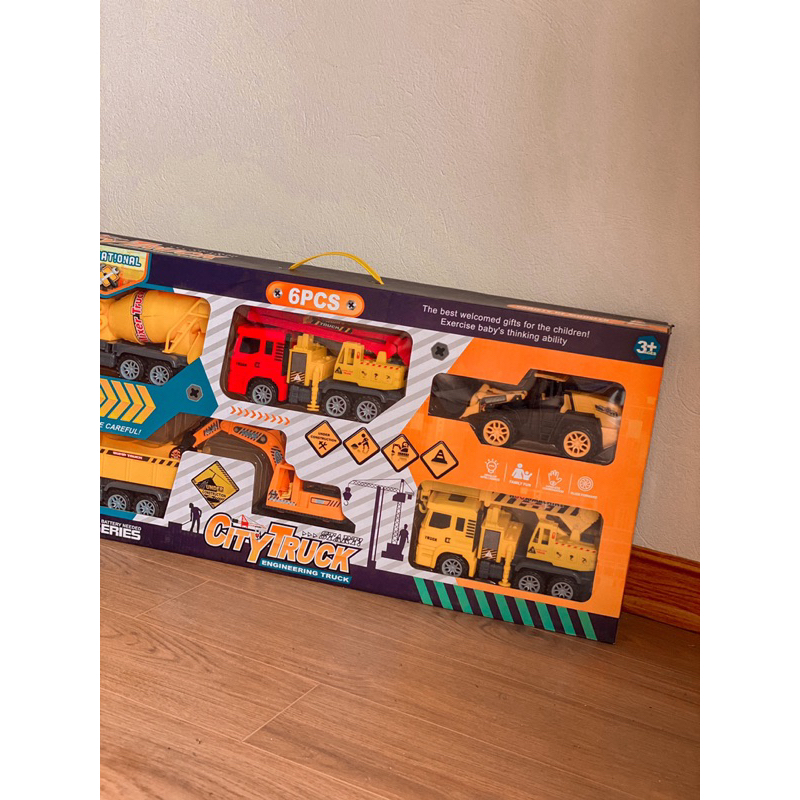 Set 6 ô tô công trình màu vàng cho bé siêu xinh siêu to  - Bondkids