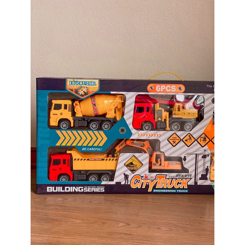 Set 6 ô tô công trình màu vàng cho bé siêu xinh siêu to  - Bondkids