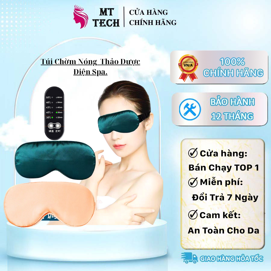 Túi Chờm Mắt Thảo Dược Điện Làm Nóng Chỉnh Nhiệt Độ | Hẹn Giờ Mặt Nạ Thảo Dược Giảm Đau Mỏi Mắt Thư Giãn.