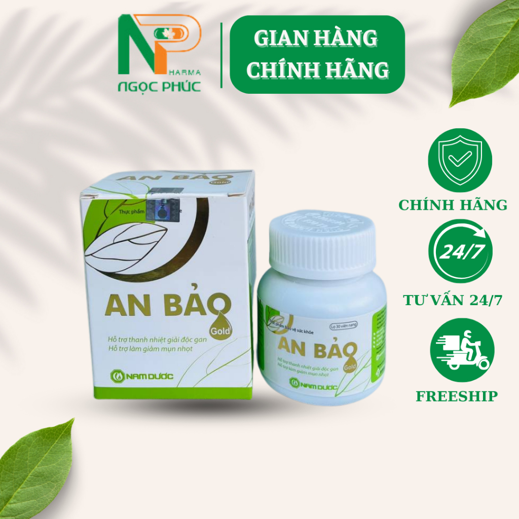 Viên uống ngừa mụn An Bảo Nam Dược Lọ 30 viên, thanh nhiệt giải độc, mát gan, sạch mụn