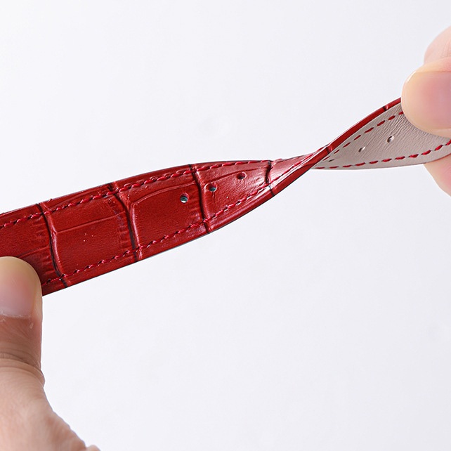 Dây đồng hồ da nam nữ nhiều màu da bò thật hai mặt dập vân cá sấu size 14mm 16mm 18mm 19mm 20mm 21mm 24mm