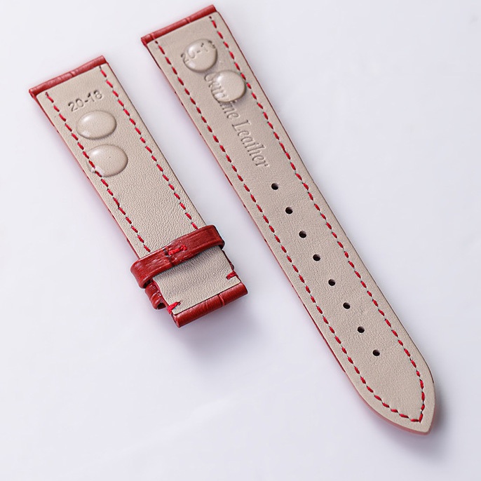 Dây đồng hồ da nam nữ nhiều màu da bò thật hai mặt dập vân cá sấu size 14mm 16mm 18mm 19mm 20mm 21mm 24mm