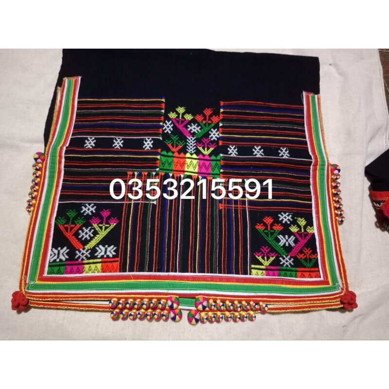 Khăn PIÊU người Thái đẹp(hoa văn điểm nhẹ xen kẽ)