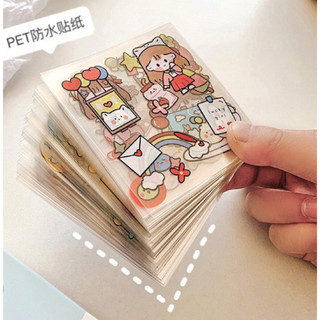 Tấm sticker dễ thương trang trí dán tập vở, bình nước, bút nước