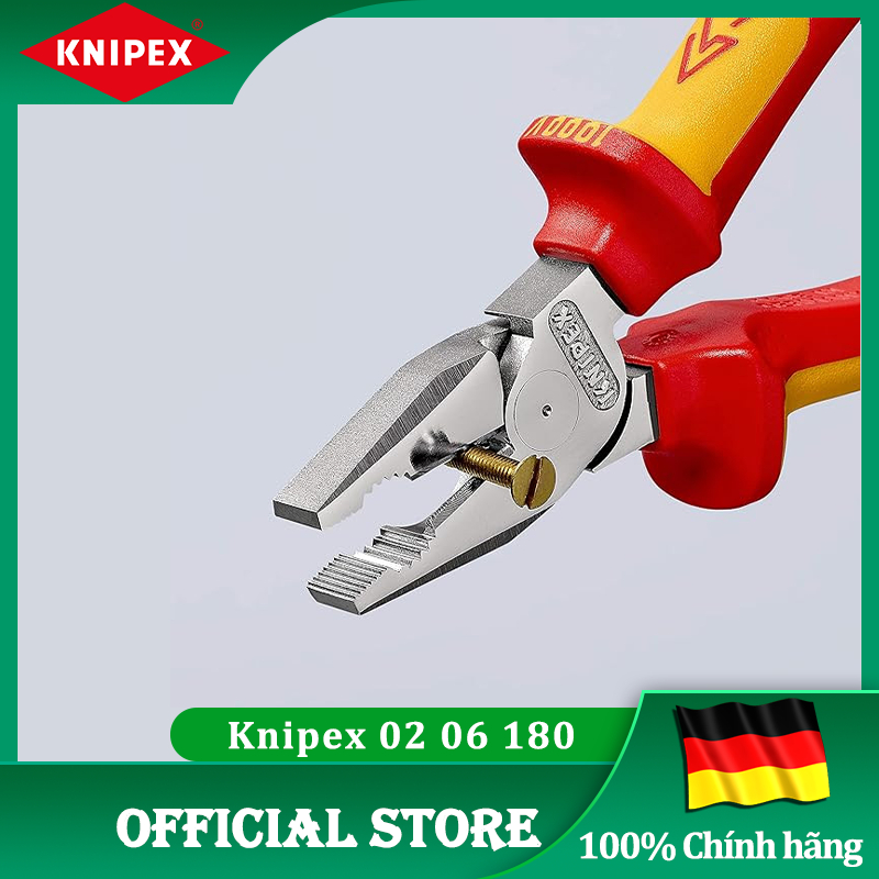 Kìm Đa Năng 180mm Cách Điện 1000 Volt Knipex 02 06 180