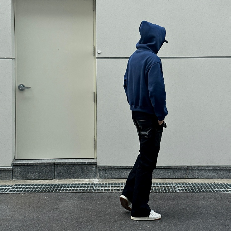 Áo Hoodie Drill Boxy Gucoon  Navy, Áo Hoodie Nỉ Unisex Nam nữ Dày dặn Đứng form Màu Xanh Navy